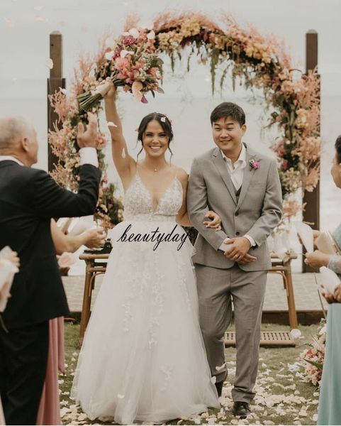 2022 a-line summer wedding dresses african beach bridal gown lace plus size boho middle east dubai spaghetti straps engagement, White
2022 a-line summer wedding dresses african beach bridal gown lace plus size boho middle east dubai spaghetti straps engagement, White
