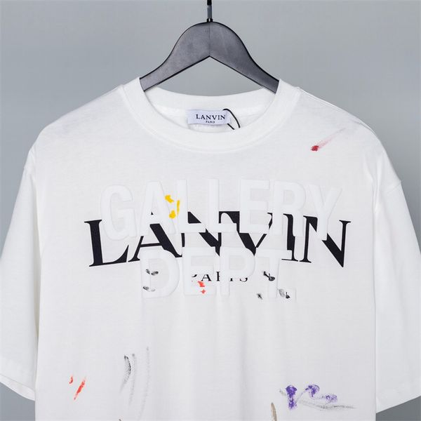 mens womens t shirt cotton lanvin hand painted luxury ink splash graffiti letters summer loose shorts sleeve round neck hip hop tshirt 029, White;black
mens womens t shirt cotton lanvin hand painted luxury ink splash graffiti letters summer loose shorts sleeve round neck hip hop tshirt 029, White;black