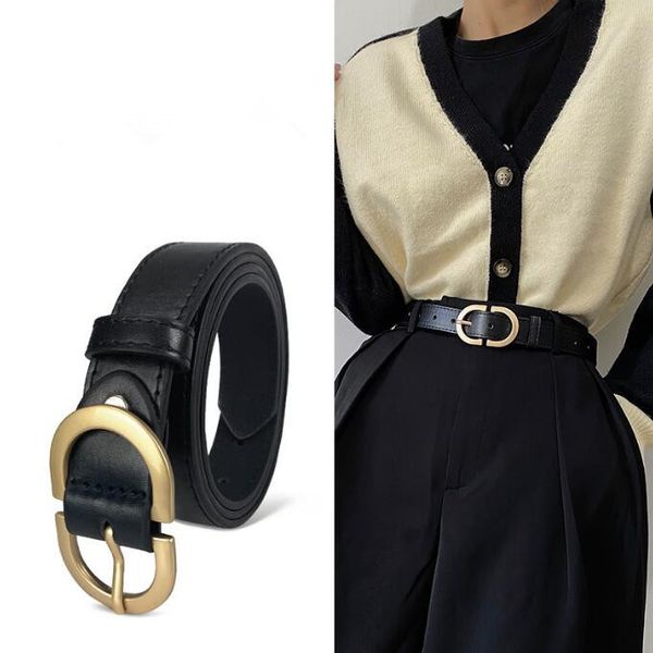 women summer fashion trend wild fine decorative belt with dress jeans letter buckle cowhide belt, Black;brown
women summer fashion trend wild fine decorative belt with dress jeans letter buckle cowhide belt, Black;brown