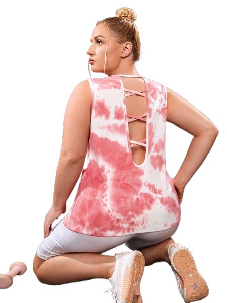 plus criss cross cut out back sports tank d6ho#, Black
plus criss cross cut out back sports tank d6ho#, Black