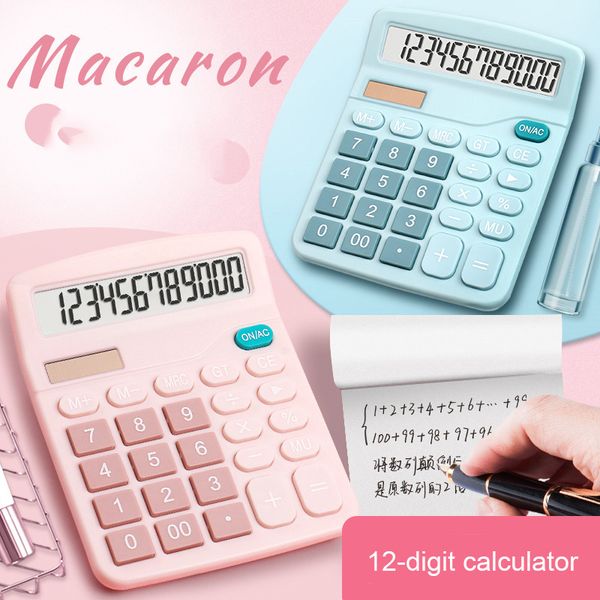 

multicolor portable 12 digit calculators large screen deskstudent electronic calculator aa battery power supply affordable office & school s