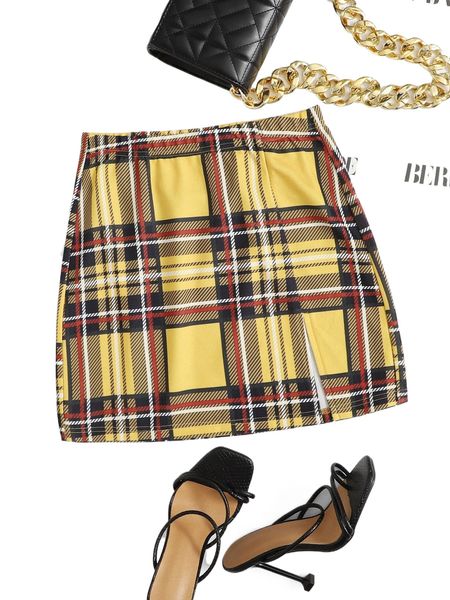 tartan mini bodycon skirt u6ib#, Black 
tartan mini bodycon skirt u6ib#, Black