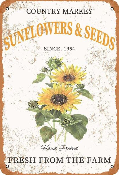 country markey sunflowers and seeds metal vintage tin sign wall decoration 12x8 inches for house room cafe bars restaurants pubs man cave
country markey sunflowers and seeds metal vintage tin sign wall decoration 12x8 inches for house room cafe bars restaurants pubs man cave