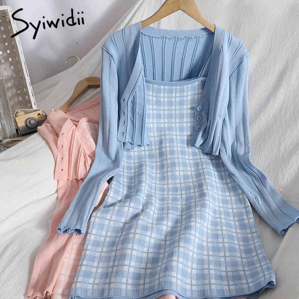 dresses 2 piece set womens clothing vneck knitted shirts plaid camis high waist dress summer korean fashion 210415, White
dresses 2 piece set womens clothing vneck knitted shirts plaid camis high waist dress summer korean fashion 210415, White