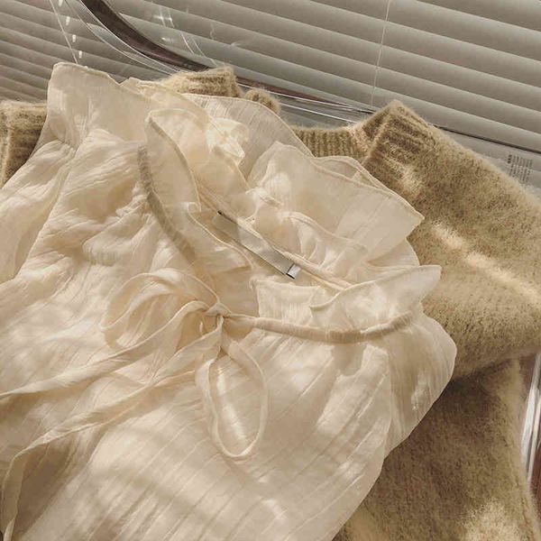 women's blouses shirts wooden ear strap chiffon shirt western-style inner bottoms korean version 2022 style t-shirt 1r1q, White
women's blouses shirts wooden ear strap chiffon shirt western-style inner bottoms korean version 2022 style t-shirt 1r1q, White