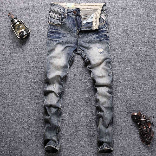 men's jeans high street fashion hole men's jeans nostalgic washed frayed slim fit trendy pants r6i3, Blue
men's jeans high street fashion hole men's jeans nostalgic washed frayed slim fit trendy pants r6i3, Blue