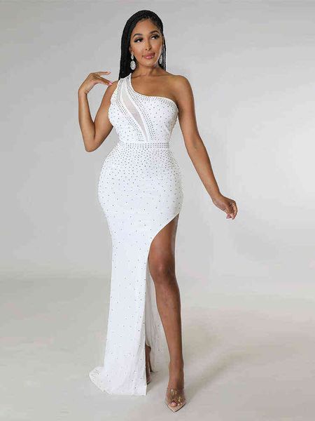 elegant drill rhinestone evening dresses for women 2022 festival clothing summer inclined shoulder side high split prom robe, White
elegant drill rhinestone evening dresses for women 2022 festival clothing summer inclined shoulder side high split prom robe, White