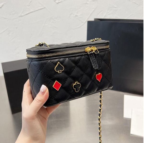 tz early fall caviar leather calfskin vanity box bags classical mini shoulder bag with gold matelasse chain crossbody bags cosmetic case des
tz early fall caviar leather calfskin vanity box bags classical mini shoulder bag with gold matelasse chain crossbody bags cosmetic case des