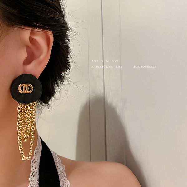 925 silver needle tassel geometric chain earrings european and american exaggerated long earrings retro personality fashion special-interest, Golden
925 silver needle tassel geometric chain earrings european and american exaggerated long earrings retro personality fashion special-interest, Golden