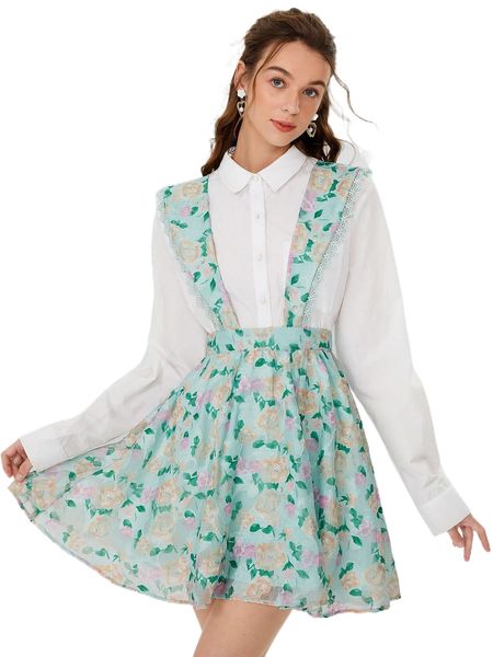 mod floral print contrast lace suspender dress 24xt#, Black;gray
mod floral print contrast lace suspender dress 24xt#, Black;gray