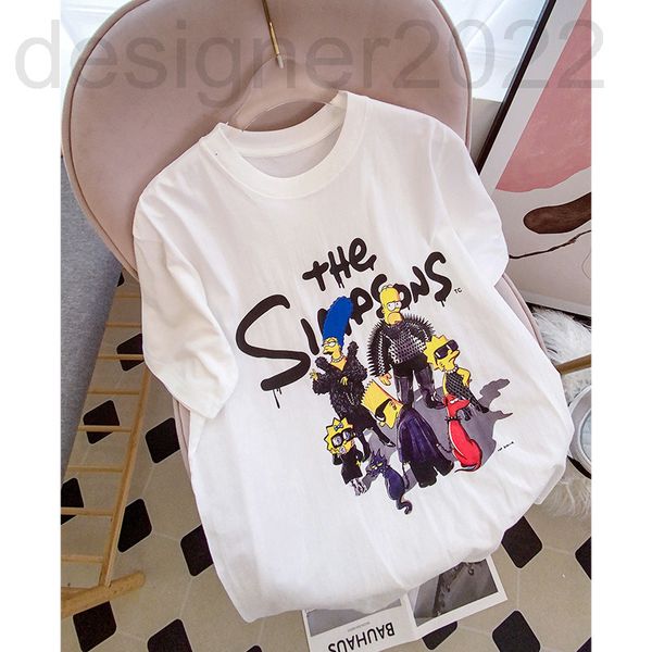 women's t-shirt designer paris fashion t-shirt early spring chest simpson cartoon character ins loose short sleeve men's and women, White
women's t-shirt designer paris fashion t-shirt early spring chest simpson cartoon character ins loose short sleeve men's and women, White
