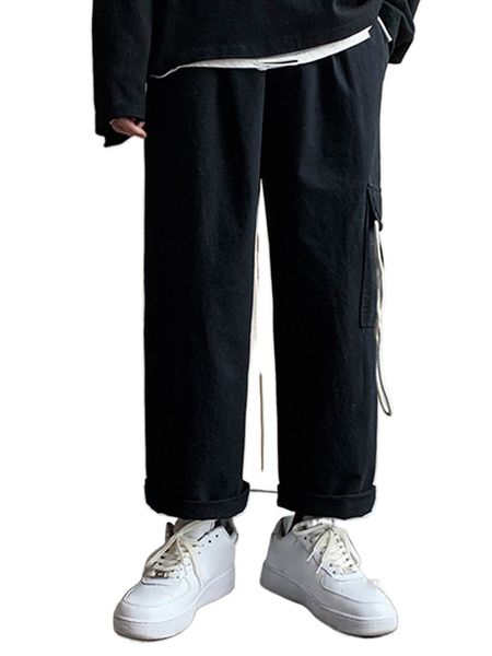 men solid flap pocket pants t0gr#, Black 
men solid flap pocket pants t0gr#, Black