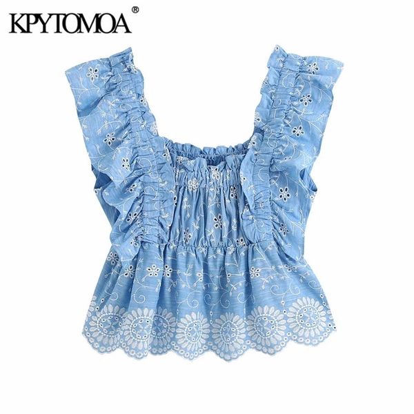 kpytomoa women sweet fashion cutwork embroidery cropped blouses vintage back elastic ruffled female shirts blusas chic 210226, Black;gray
kpytomoa women sweet fashion cutwork embroidery cropped blouses vintage back elastic ruffled female shirts blusas chic 210226, Black;gray