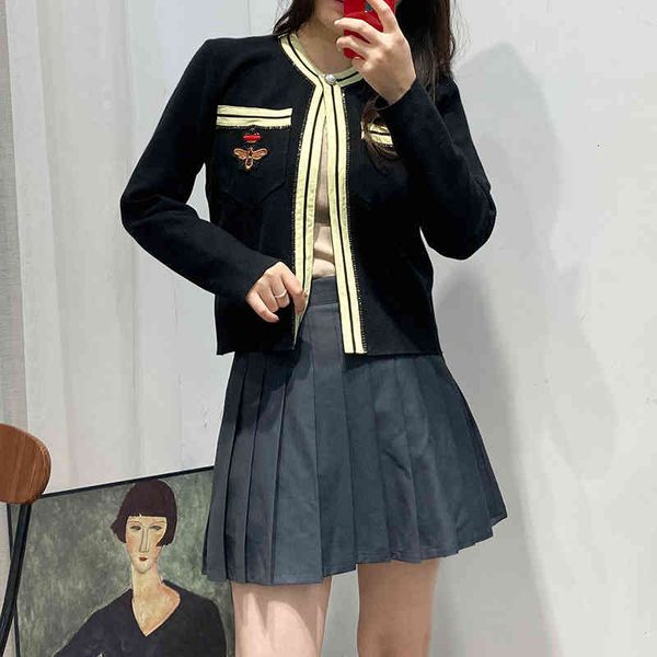 women's sweaters legal family 's autumn and winter striped embroidery sweater small fragrance cardigan handmade women's coll, White;black
women's sweaters legal family 's autumn and winter striped embroidery sweater small fragrance cardigan handmade women's coll, White;black