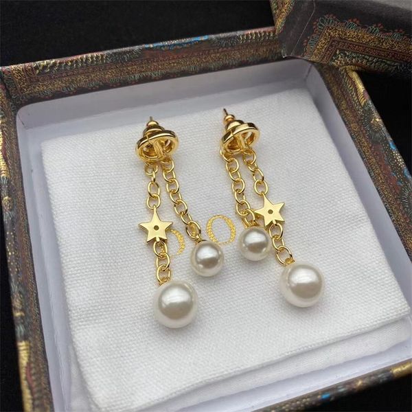 jewelry store outlets new fashion star pearl long tassel female net red same s925 letter earrings, Golden
jewelry store outlets new fashion star pearl long tassel female net red same s925 letter earrings, Golden