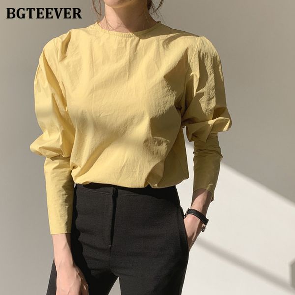 elegant simple o-neck women solid blouses puff sleeve loose female shirts 2021 spring summer ladies blusas, White
elegant simple o-neck women solid blouses puff sleeve loose female shirts 2021 spring summer ladies blusas, White
