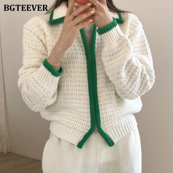 stylish turn-down collar women cardigans long sleeve zipper up ladies open stitch sweaters 2021 autumn winter, White;black
stylish turn-down collar women cardigans long sleeve zipper up ladies open stitch sweaters 2021 autumn winter, White;black