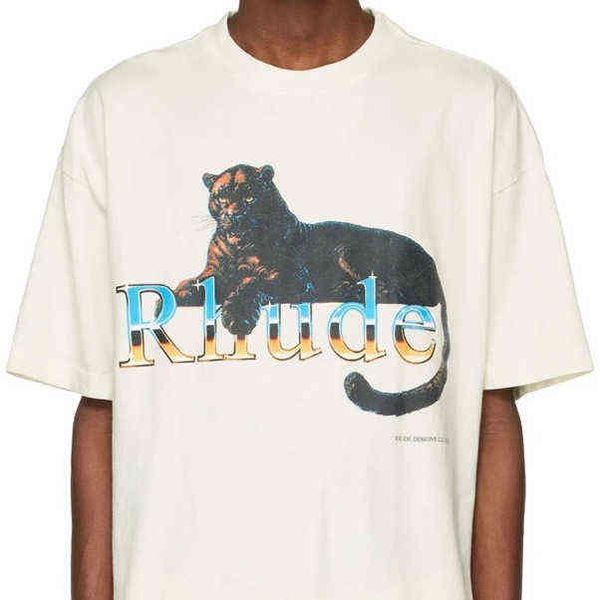 currency rhude 22ss old panther letter gradient printing short sleeve couple loose t-shirt men, White;black
currency rhude 22ss old panther letter gradient printing short sleeve couple loose t-shirt men, White;black