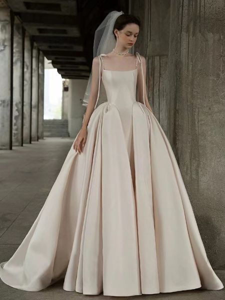 graceful new ball gown wedding dresses spaghetti strap strapless satin hidden zipper bridal gowns a line dresss with sweep train, White
graceful new ball gown wedding dresses spaghetti strap strapless satin hidden zipper bridal gowns a line dresss with sweep train, White