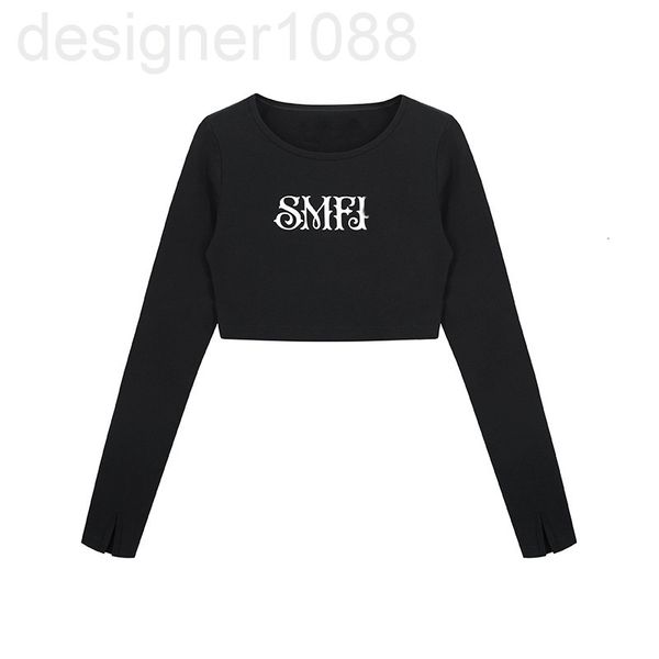women's t-shirt designer smfk cross agent long sleeve t-shirt ggsa, White