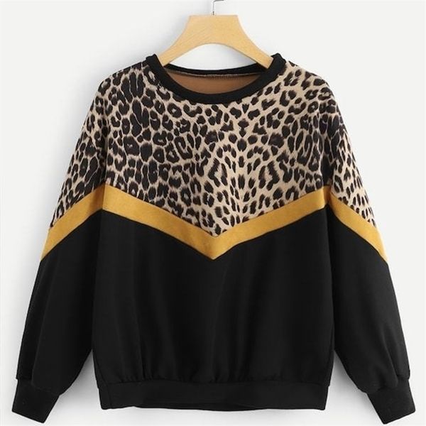 leopard hoodies for women o neck long sleeve autumn spring loose pullover female casual clothing lj201103, Black
leopard hoodies for women o neck long sleeve autumn spring loose pullover female casual clothing lj201103, Black