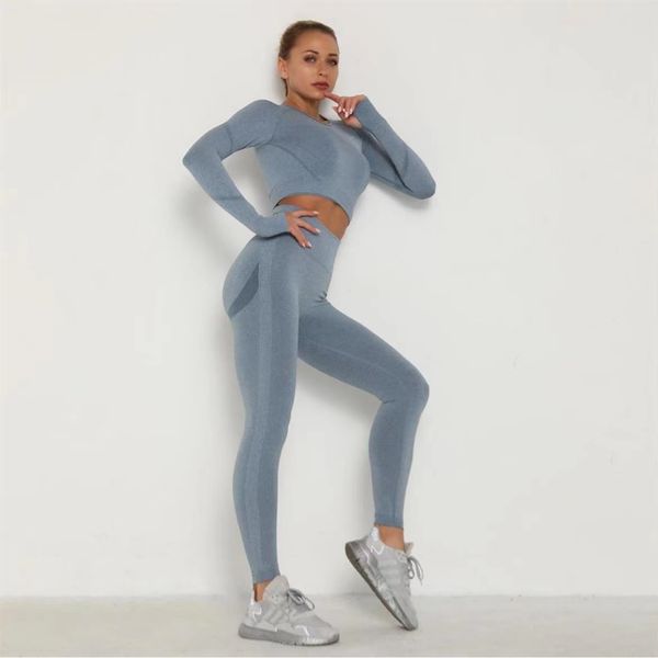 brand designer spring comfortable seamless yoga suit leggings suit women's sportswear women's tracksuits, Gray
brand designer spring comfortable seamless yoga suit leggings suit women's sportswear women's tracksuits, Gray