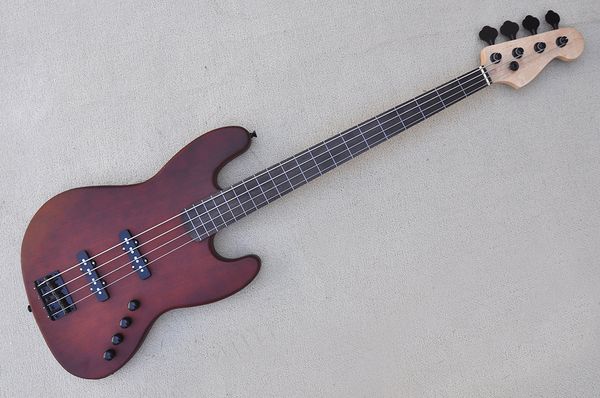 factory custom 4-string matte red brown electric bass guitar fretless but with fret lines black hardwares rosewood fretboard offer customize
factory custom 4-string matte red brown electric bass guitar fretless but with fret lines black hardwares rosewood fretboard offer customize