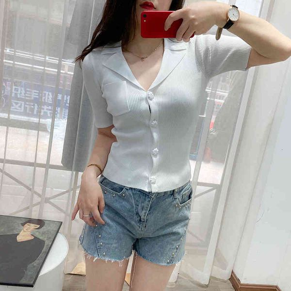 women's knits & tees fadan s family 21 summer ice silk sweater women's french flower bud buckle suit v-neck slim short sleeve t-sh, White
women's knits & tees fadan s family 21 summer ice silk sweater women's french flower bud buckle suit v-neck slim short sleeve t-sh, White