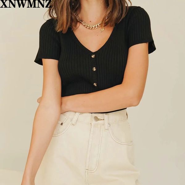 xnwmnz za fashion black crop slim knitted women tshirt harajuku center buttons cropped t shirt gothic tshirt 210513, White;black
xnwmnz za fashion black crop slim knitted women tshirt harajuku center buttons cropped t shirt gothic tshirt 210513, White;black
