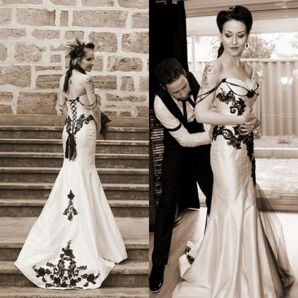 vintage classic gothic wedding dress black and white wedding dresses sweetheart sleeveless lace appliques corset bridal gowns with288n
vintage classic gothic wedding dress black and white wedding dresses sweetheart sleeveless lace appliques corset bridal gowns with288n