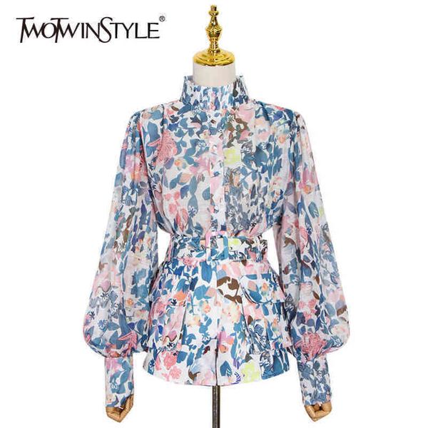 casual two piece set for women stand collar long sleeve shirts high waist lace up shorts female print sets 210423, White
casual two piece set for women stand collar long sleeve shirts high waist lace up shorts female print sets 210423, White