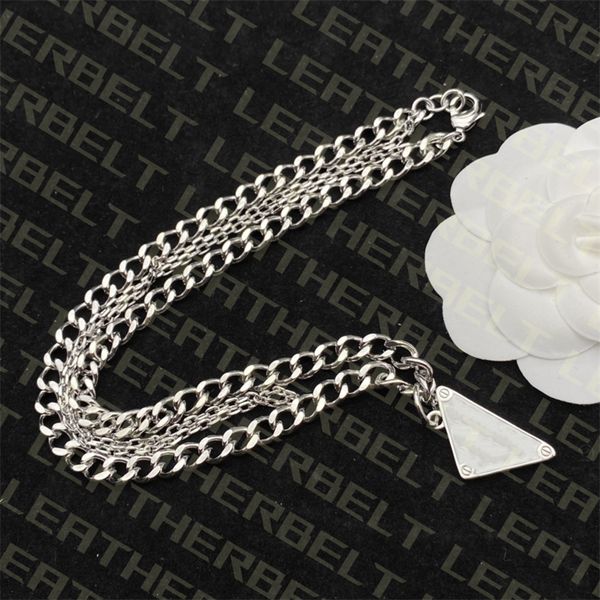 double chain necklace triangle badge pendant fashion silver necklace simple hip hop necklaces 
double chain necklace triangle badge pendant fashion silver necklace simple hip hop necklaces