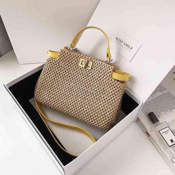 weave square tote bag 2021 summer new high-quality straw women's designer hand beach travel shoulder messenger bag 220608
weave square tote bag 2021 summer new high-quality straw women's designer hand beach travel shoulder messenger bag 220608