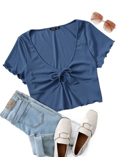 plus lettuce trim cut out knot front rib-knit j8do#, Black
plus lettuce trim cut out knot front rib-knit j8do#, Black