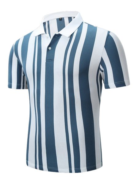 men striped print polo shirt x9gq#, White;black