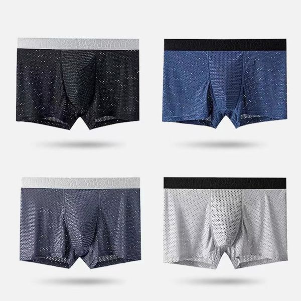 men's underwear silk fabric mesh graphene antibacterial underpants oversized boxers summer breathable boxers factory direct sales large, Black;white
men's underwear silk fabric mesh graphene antibacterial underpants oversized boxers summer breathable boxers factory direct sales large, Black;white