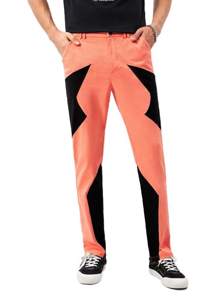 x 7tastik men two tone carrot pants i4in#, Black