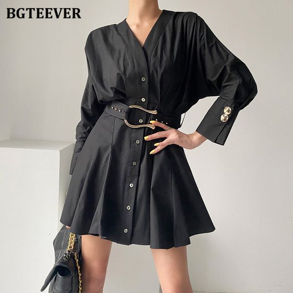 chic stylish a-line women dress 2021 autumn v-neck belted female short dresses elegant mini vestidos femme, Black;gray
chic stylish a-line women dress 2021 autumn v-neck belted female short dresses elegant mini vestidos femme, Black;gray