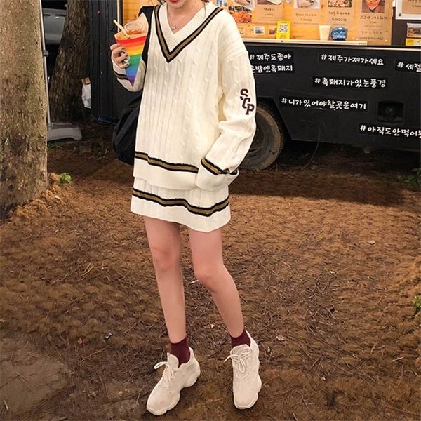 3 colors sweater skirt women set preppy style v neck sweaters and pullovers aline mini skirt womens two pcs set x914 t200325, White
3 colors sweater skirt women set preppy style v neck sweaters and pullovers aline mini skirt womens two pcs set x914 t200325, White