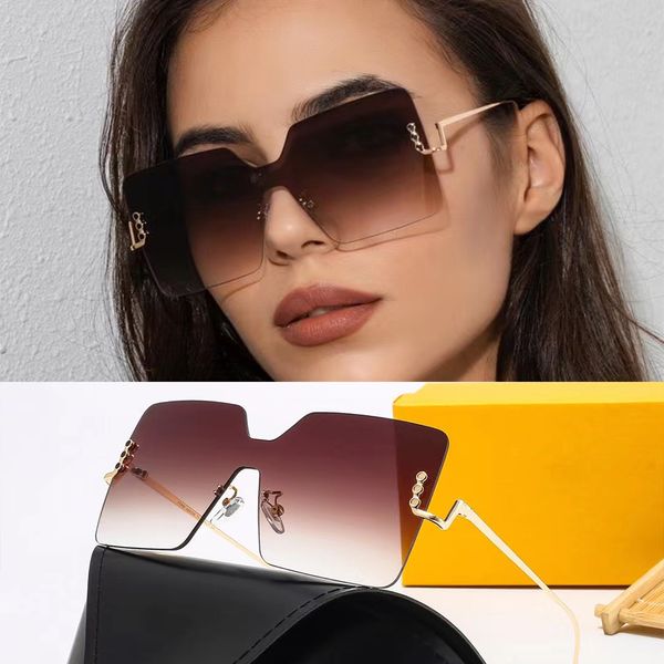 fashion men sunglasses sunshade glasses leopard head composite metal rimless optical frame classic rectangle square gold luxury sunglasses f, White;black