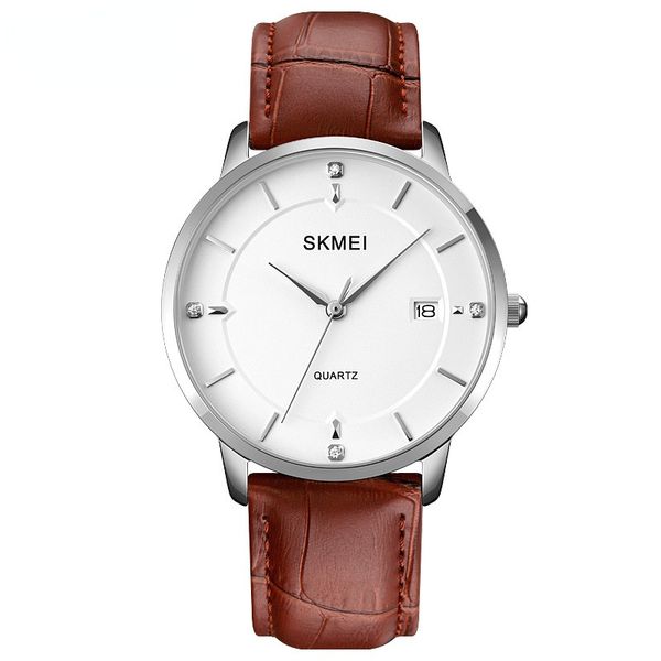 designer watch men's business calendar waterproof quartz strap thin watch leather strap steel band clock 40mm, Slivery;brown
designer watch men's business calendar waterproof quartz strap thin watch leather strap steel band clock 40mm, Slivery;brown
