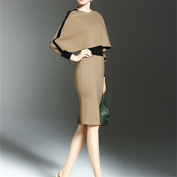 autumn winter vestidos women elegant office casual long sleeve cape vneck work midi pencil professional bodycon dresses 201008, White;black
autumn winter vestidos women elegant office casual long sleeve cape vneck work midi pencil professional bodycon dresses 201008, White;black