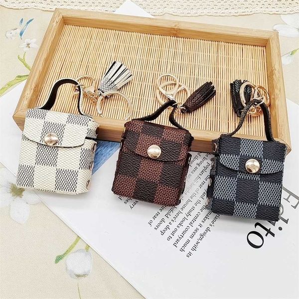 

retro ladies portable pu key chain fashion leather mini lovely headset package coin case pandents mother's day party birthday gifts sup