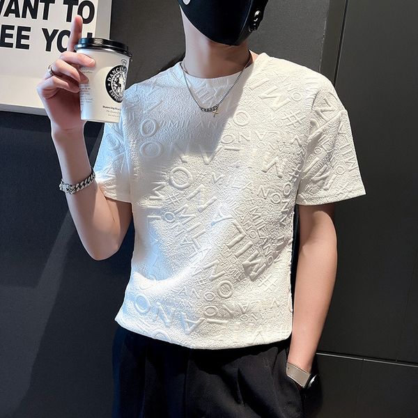 2022 new short-sleeve tee t-shirt men spring ins high street leisure summer versatile slim letters korean trend half sleeve, White;black
2022 new short-sleeve tee t-shirt men spring ins high street leisure summer versatile slim letters korean trend half sleeve, White;black