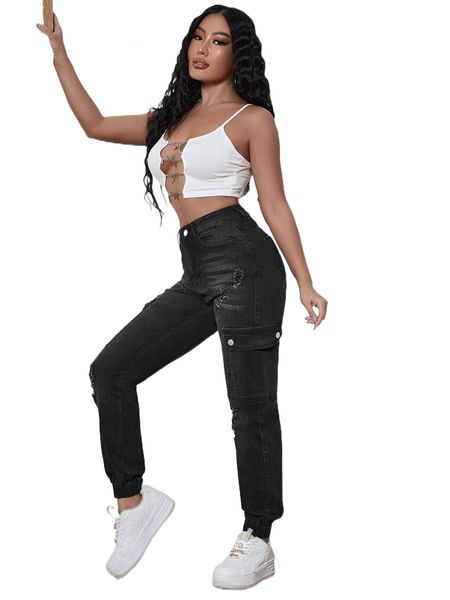 sxy ripped high waist jogger jeans d4gc#, Blue
sxy ripped high waist jogger jeans d4gc#, Blue