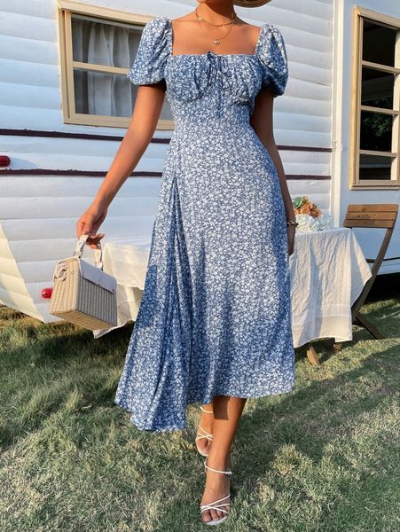 ditsy floral print puff sleeve ruched bust split thigh bustier dress t2tj#, Black;gray
ditsy floral print puff sleeve ruched bust split thigh bustier dress t2tj#, Black;gray