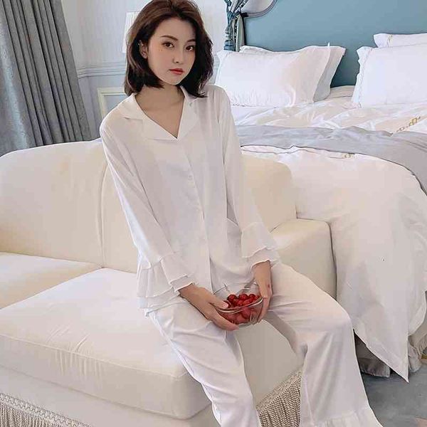 women's sleepwear white satin pajamas set female loose 2pcs casual turn-down collar nightwear lounge women home wear negligee aq53, Black;red
women's sleepwear white satin pajamas set female loose 2pcs casual turn-down collar nightwear lounge women home wear negligee aq53, Black;red