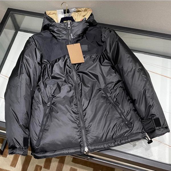 men reversible beige down jacket male puffer jakcets designer mens long sleeve down-filled quilted nylon canvas parkas, Black
men reversible beige down jacket male puffer jakcets designer mens long sleeve down-filled quilted nylon canvas parkas, Black
