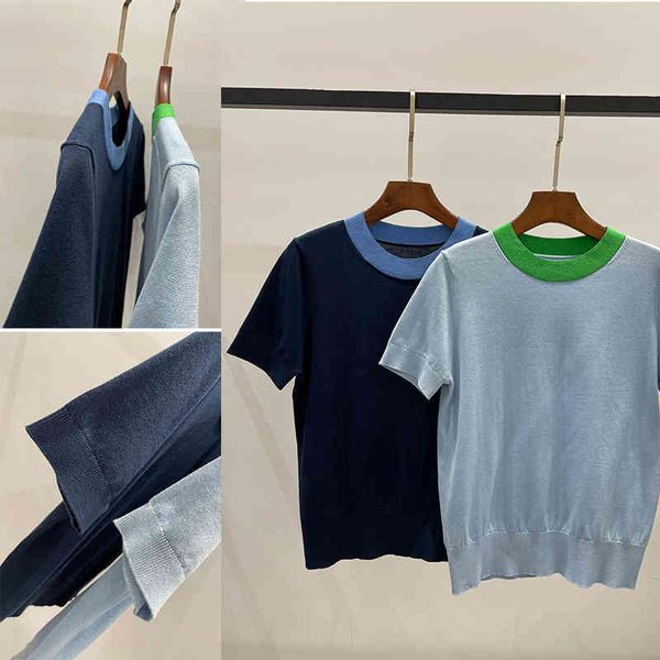 2022c factory direct sale trendy brand men's t-shirts women's high cotton c neckline knitting short sleeve t-shirt, White 
2022c factory direct sale trendy brand men's t-shirts women's high cotton c neckline knitting short sleeve t-shirt, White