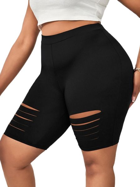 plus cut out biker shorts h8ix#, Black 
plus cut out biker shorts h8ix#, Black